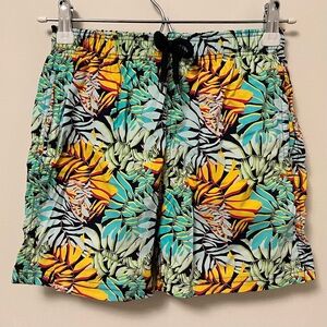 Vilebrequin • 12 ANS 152cm • Boys Tropical Island Leaf Print Swim Trunks Shorts